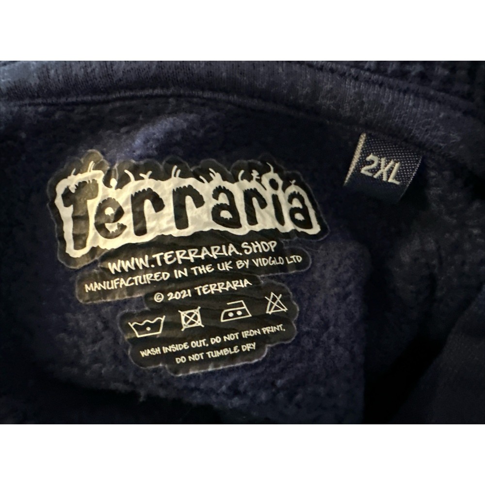 Terraria Video Game Adult 2XL Hoodie Navy Blue Vidglo (No Drawstring) - Picture 6 of 6